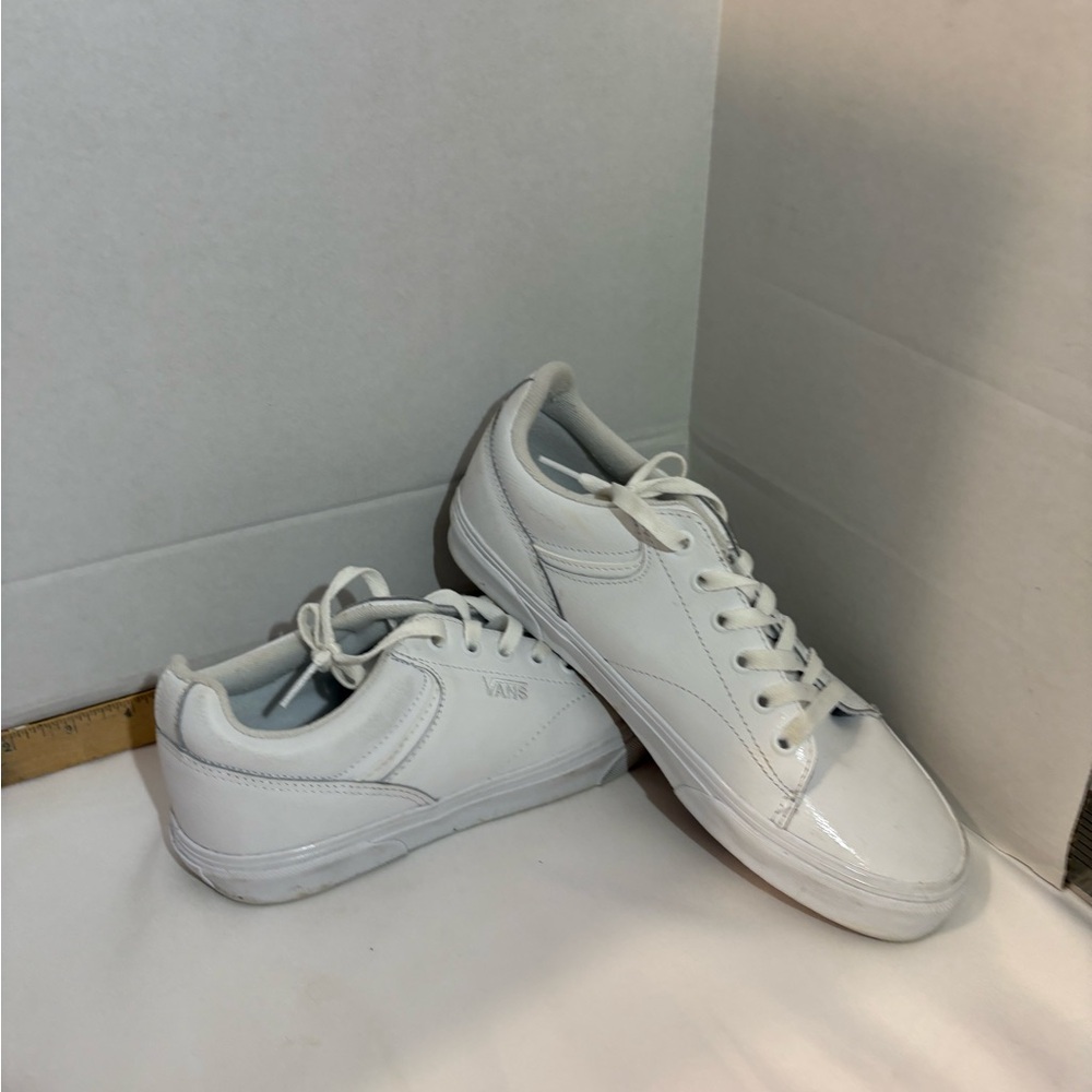 Vans Women’s Classic White Leather Sneakers